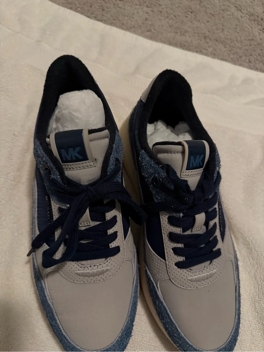 Michael Kors Women’s Navy and Light Gray Casual Lace-Up Sneakers